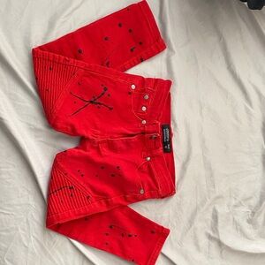 Stylish Red Kids Jeans